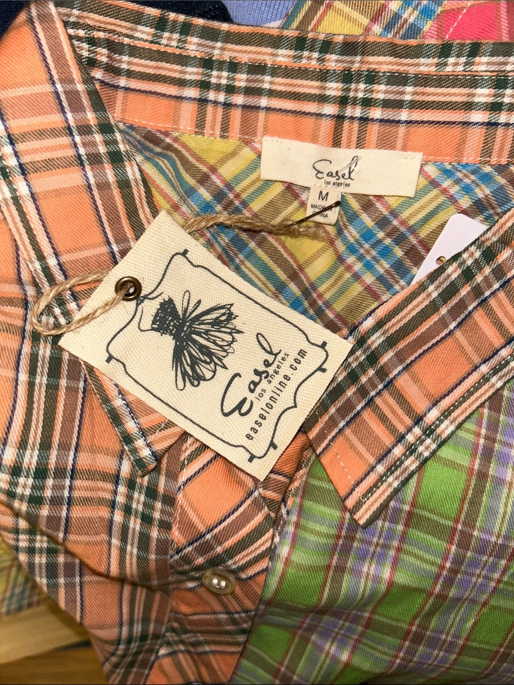 Easel patchwork plaid button up shirt - Picture 7 of 7